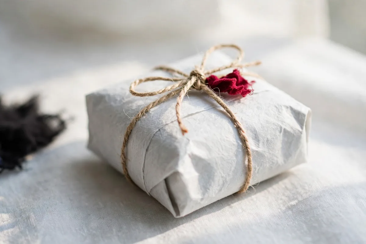 A paper parcel tied with string